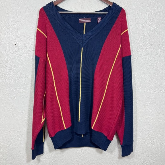 John Ashford Other - Vtg 90s Sweater XL John Ashford 100% Cotton Rugby Ivy Leage Preppy Old Money Y2K